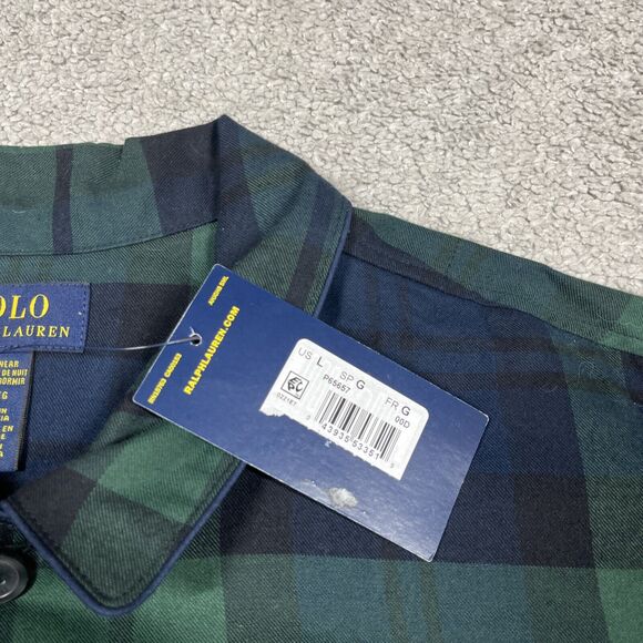 Polo Ralph Lauren Pajama Shirt Mens Large Sleepwear Plaid Comfy Cozy Cabin NWT - Picture 5 of 14
